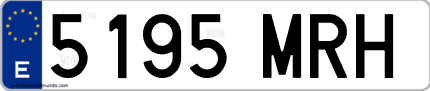 Ejemplo de matrícula de coche ordinaria 5195 MRH