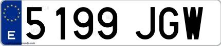 Ejemplo de matrícula española 5199 JGW