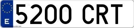 Ejemplo de matrícula española 5200 CRT