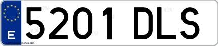 Ejemplo de matrícula española 5201 DLS