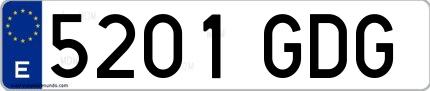 Ejemplo de matrícula española 5201 GDG