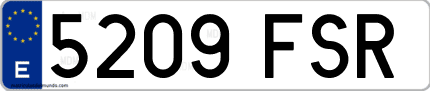Ejemplo de matrícula de coche ordinaria 5209 FSR