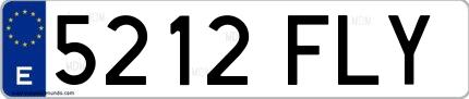 Ejemplo de matrícula española 5212 FLY
