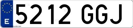 Ejemplo de matrícula española 5212 GGJ