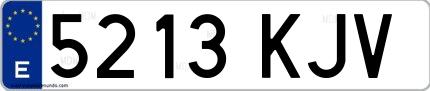 Ejemplo de matrícula española 5213 KJV