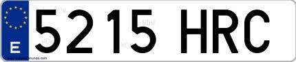 Ejemplo de matrícula española 5215 HRC