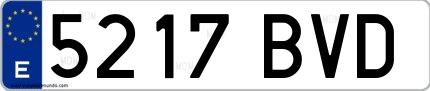 Ejemplo de matrícula española 5217 BVD