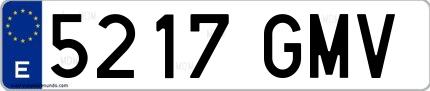Ejemplo de matrícula española 5217 GMV