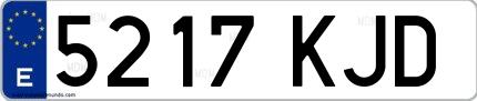 Ejemplo de matrícula española 5217 KJD