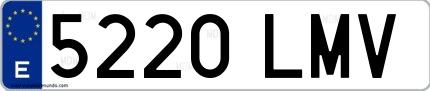 Ejemplo de matrícula española 5220 LMV
