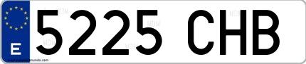 Ejemplo de matrícula española 5225 CHB