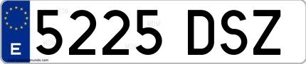 Ejemplo de matrícula española 5225 DSZ