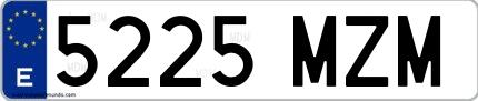 Ejemplo de matrícula española 5225 MZM