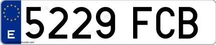 Ejemplo de matrícula española 5229 FCB