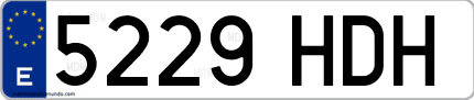 Ejemplo de matrícula de coche ordinaria 5229 HDH