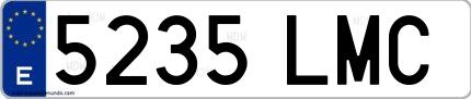Ejemplo de matrícula española 5235 LMC