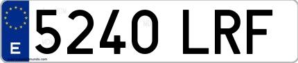 Ejemplo de matrícula española 5240 LRF