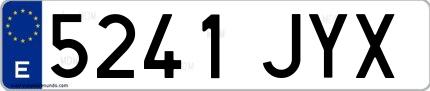 Ejemplo de matrícula española 5241 JYX