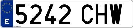 Ejemplo de matrícula española 5242 CHW