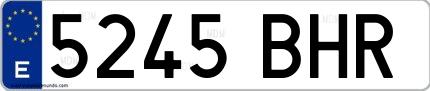 Ejemplo de matrícula española 5245 BHR