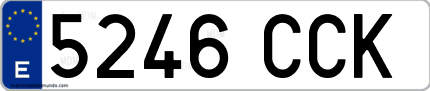 Ejemplo de matrícula de coche ordinaria 5246 CCK