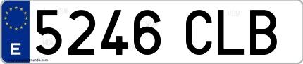 Ejemplo de matrícula española 5246 CLB