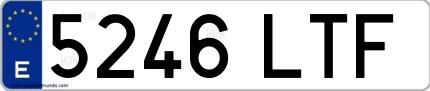 Ejemplo de matrícula española 5246 LTF