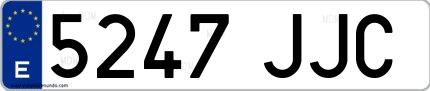Ejemplo de matrícula española 5247 JJC