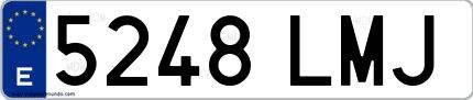 Ejemplo de matrícula española 5248 LMJ