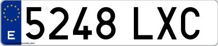 Ejemplo de matrícula española 5248 LXC