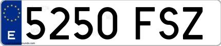 Ejemplo de matrícula española 5250 FSZ