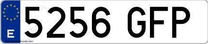 Ejemplo de matrícula española 5256 GFP