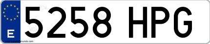 Ejemplo de matrícula española 5258 HPG