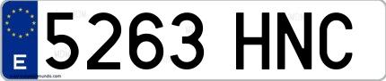 Ejemplo de matrícula española 5263 HNC