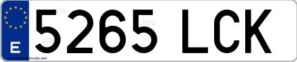 Ejemplo de matrícula española 5265 LCK