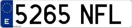 Ejemplo de matrícula española 5265 NFL