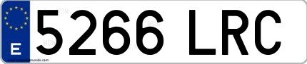 Ejemplo de matrícula española 5266 LRC