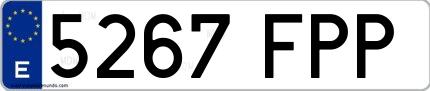 Ejemplo de matrícula española 5267 FPP