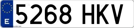 Ejemplo de matrícula española 5268 HKV
