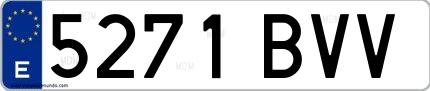 Ejemplo de matrícula española 5271 BVV
