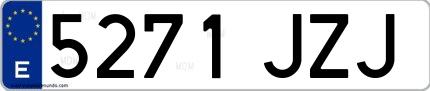 Ejemplo de matrícula española 5271 JZJ