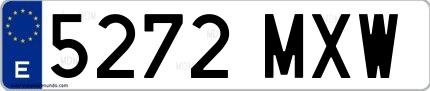 Ejemplo de matrícula española 5272 MXW