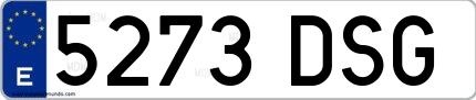 Ejemplo de matrícula española 5273 DSG