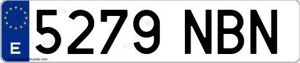 Ejemplo de matrícula española 5279 NBN