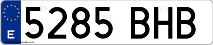 Ejemplo de matrícula española 5285 BHB