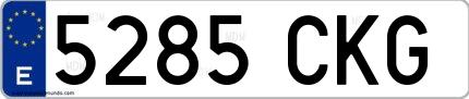 Ejemplo de matrícula española 5285 CKG