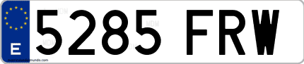 Ejemplo de matrícula de coche ordinaria 5285 FRW