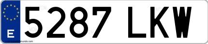 Ejemplo de matrícula española 5287 LKW