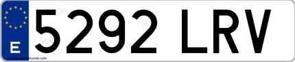 Ejemplo de matrícula española 5292 LRV