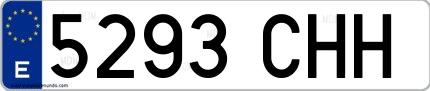Ejemplo de matrícula española 5293 CHH